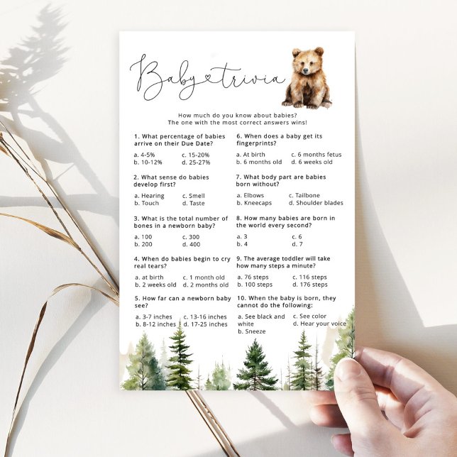 Papier L'aventure attend l'ours sauvage jeu de bébé trivi (Créateur téléchargé)