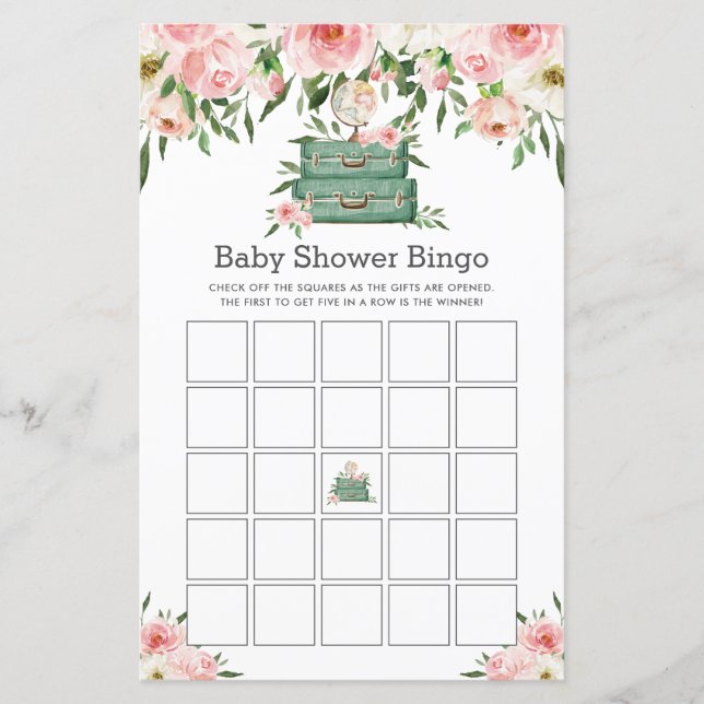 Papier L'aventure commence Baby shower floral jeu de Bing (Devant)