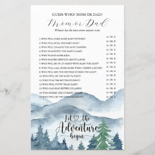 Papier L'aventure commence Baby shower forestier Jeu