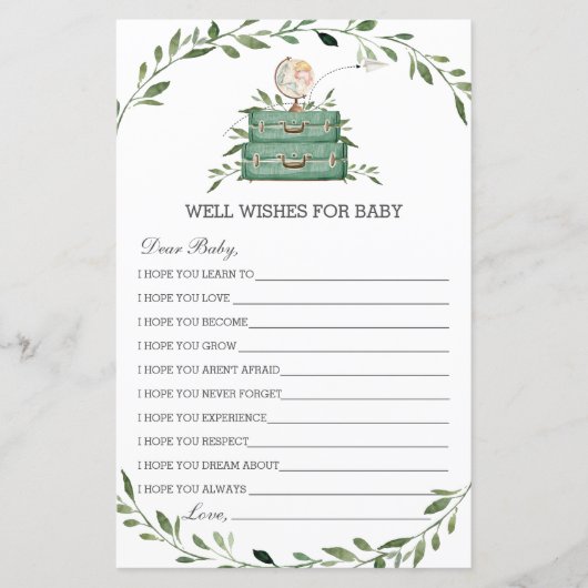 Papier L'aventure commence bagage de verdure des souhaits (Devant)