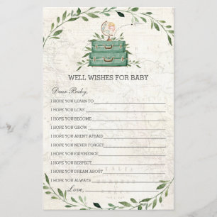 Papier L'aventure commence bagage de verdure des souhaits