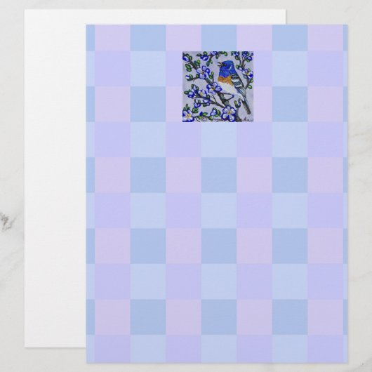 Papier Lazuli Bunting stationnaire (Devant / Derrière)