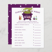 Papier Le Baby shower Cauldron de Witch Devine le prix ju (Devant / Derrière)