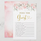 Papier Le Baby shower Floral Rose Vierge Trouve L'Invité (Devant / Derrière)