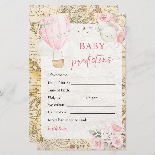 Papier Le ballon d'air n'est-elle pas des prédictions enn (Devant / Derrière)