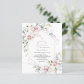 Papier Le baptême rose Roses | Invitation Floral Watercol (Debout devant)