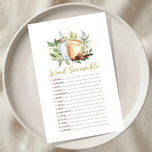 Papier Le bébé prépare un jeu de mots mêlés pour la douch