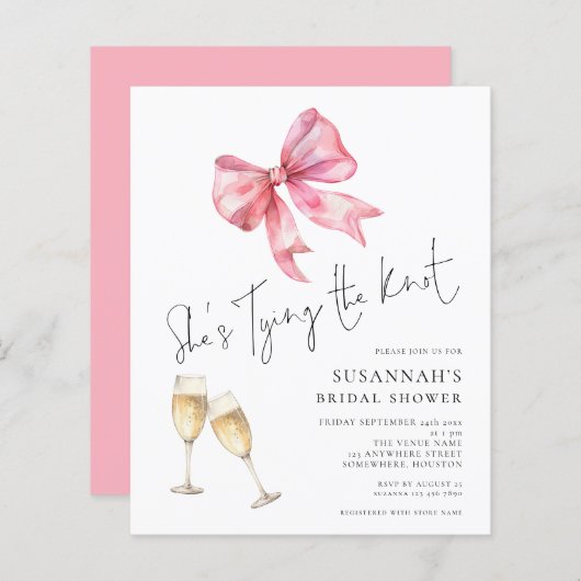 Papier Le Budget Attache La Fête des mariées De La Bow Ro (Devant / Derrière)