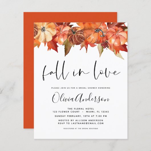 Papier Le budget chute dans l'amour Fêtes des mariées Cit (Devant / Derrière)