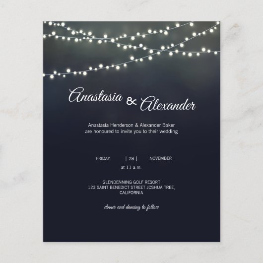 Papier Le budget est brillant. Faire-part de mariage. Inv (Devant)