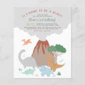 Papier Le budget va être l'explosion du volcan Dinosaur a (Devant)