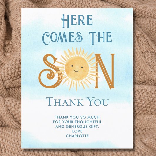 Papier Le Budget Voilà Le Baby shower Fils Merci