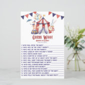 Papier Le Carnaval De Cirque Devine Qui ! Jeu baby shower (Debout devant)