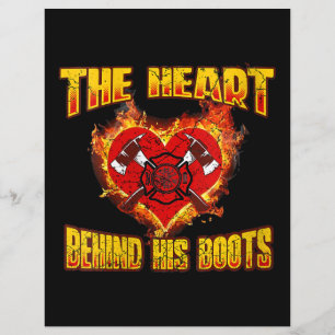 Papier Le Coeur Derrière Ses Bottes Amateurs de pompier