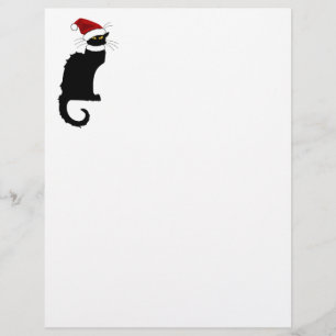 Papier Le Conversation Noir Santa Hat Noël
