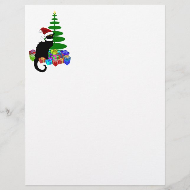 Papier Le Conversation Noir Santa Hat Noël (Devant)