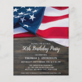 Papier Le drapeau américain budget patriotique Invitation (Devant)