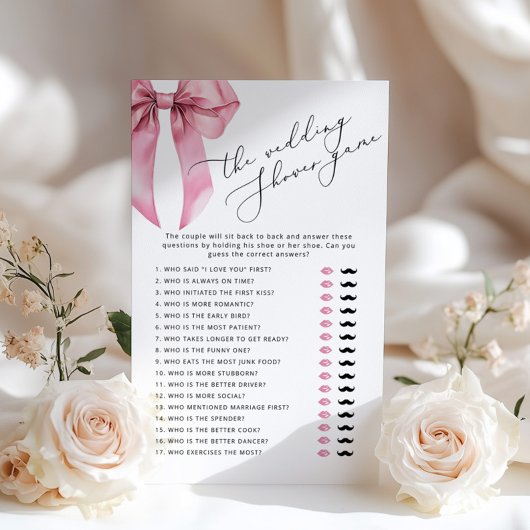 Papier Le jeu de chaussures mariage Pink Bow Bridal