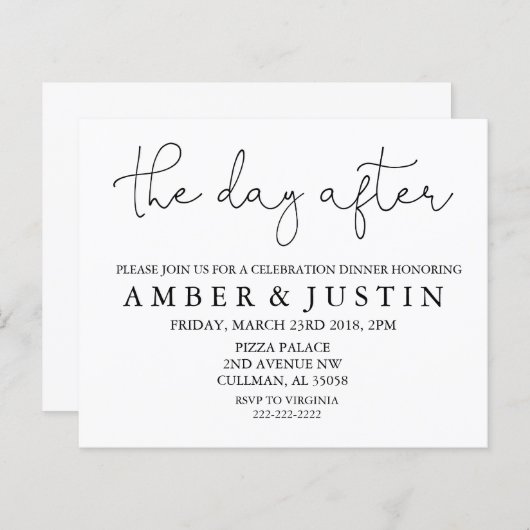 Papier Le lendemain | Invitation (Devant / Derrière)