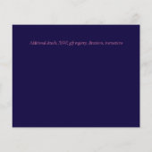 Papier Le mariage bleu rose chaud de la marine invite (Dos)