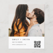 Papier Le Mariage du code QR minimaliste Simple (Dos)