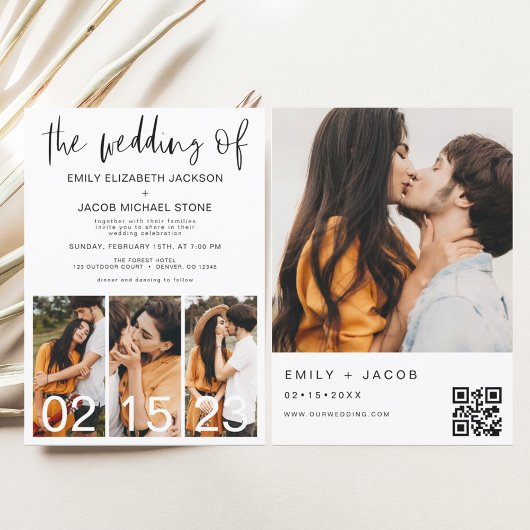 Papier Le Mariage du code QR minimaliste Simple
