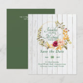 Papier Le moins cher Économisez les dates Floral Wreath B (Devant / Derrière)