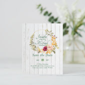 Papier Le moins cher Économisez les dates Floral Wreath B (Debout devant)