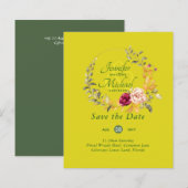 Papier Le moins cher Économisez les dates Floral Wreath B (Devant / Derrière)