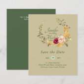 Papier Le moins cher Économisez les dates Floral Wreath B (Devant / Derrière)