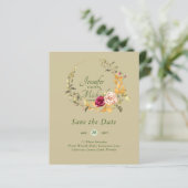 Papier Le moins cher Économisez les dates Floral Wreath B (Debout devant)