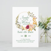 Papier Le moins cher Économisez les dates Floral Wreath B (Debout devant)