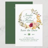 Papier Le moins cher Économisez les dates Floral Wreath B (Devant / Derrière)