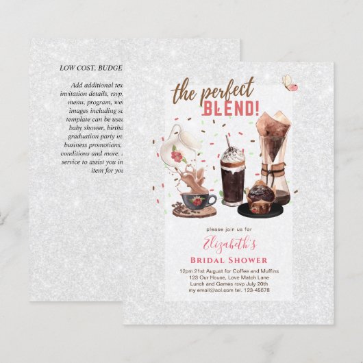 Papier Le parfait mélange BRIDAL DOUCHE Invitations CAFÉ (Devant / Derrière)