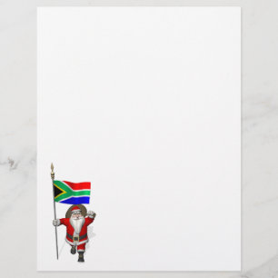 Papier Le Père Noël Avec L'Ensigne De L'Afrique Du Sud