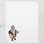 Papier Le Père Noël Jouant au banjo (Devant / Derrière)