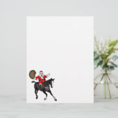 Papier Le Père Noël Monte Un Cheval Noir (Debout devant)