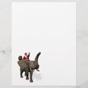 Papier Le Père Noël Se Rend Sur Elephant
