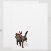 Papier Le Père Noël Se Rend Sur Elephant (Devant / Derrière)