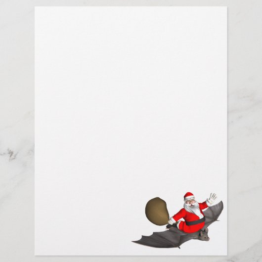 Papier Le Père Noël Sur La Chauve Volante (Devant)