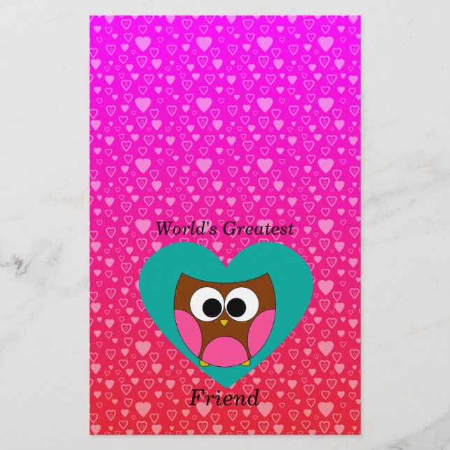 Papier Le plus grand hibou ami du monde (Devant)