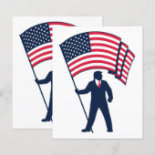 Papier Le président Trump porte le drapeau des États-Unis (Devant / Derrière)