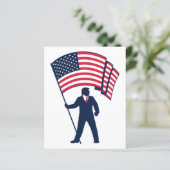 Papier Le président Trump porte le drapeau des États-Unis (Debout devant)