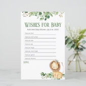 Papier Le Prince Lion vert Floral Voeux pour bébé (Debout devant)