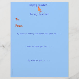 Papier Le professeur personnalisé par fin d'année vous
