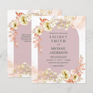 Papier Le Rose Dusty Coral Boho mariage floral invite