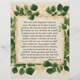 Papier Le Seigneur est ma prière berger