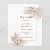 Papier Le thème Neutre Boho révèle l'invitation (Devant / Derrière)