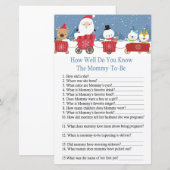 Papier Le train de Noël, tu connais bien le baby shower (Devant / Derrière)