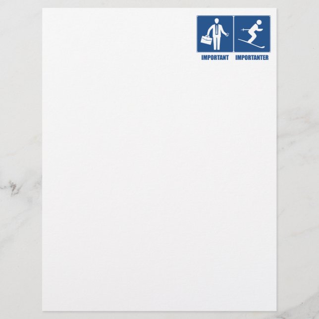 Papier Le travail est important, le ski est plus importan (Devant)